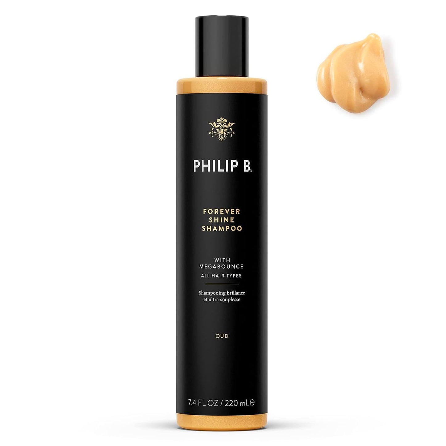 PHILIP B Forever Shine Shampoo, 7.4 fl. oz. (220 ml) - Volumizing Cleanser With Notes of Pure Oud Leaves Hair Smooth & Glossy, Reduces Frizz, For All