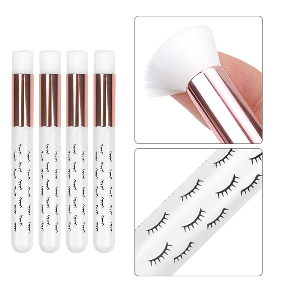 Lash Shampoo brushes Cosmetic Brushes Peel Off Blackhead Brush Remover Tool Nose Cleaning Washing Brush Lash Cleanser Soft Brushes (ROSE GOLD WHITE)