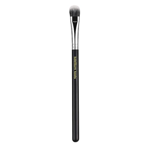 Bdellium Tools Professional Makeup Brush - Maestro Series 775 Duet Fiber Shader - With Soft Synthetic Fibers, For Shading Eyeshadow (Black, 1pc)