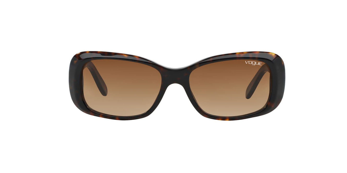 Vogue Eyewear Women's VO2606S Rectangular Sunglasses, Dark Havana/Brown Gradient, 52 mm