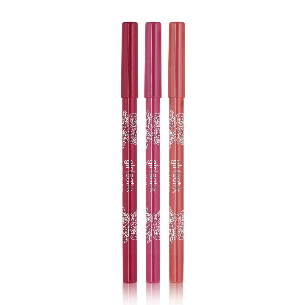 Girlactik Glossy Lip Liner - Moisturizing Lip Pencil with Glossy Shine - Smooth, Creamy, Clean Beauty, Vegan & Cruelty-Free Formula (Delilah)