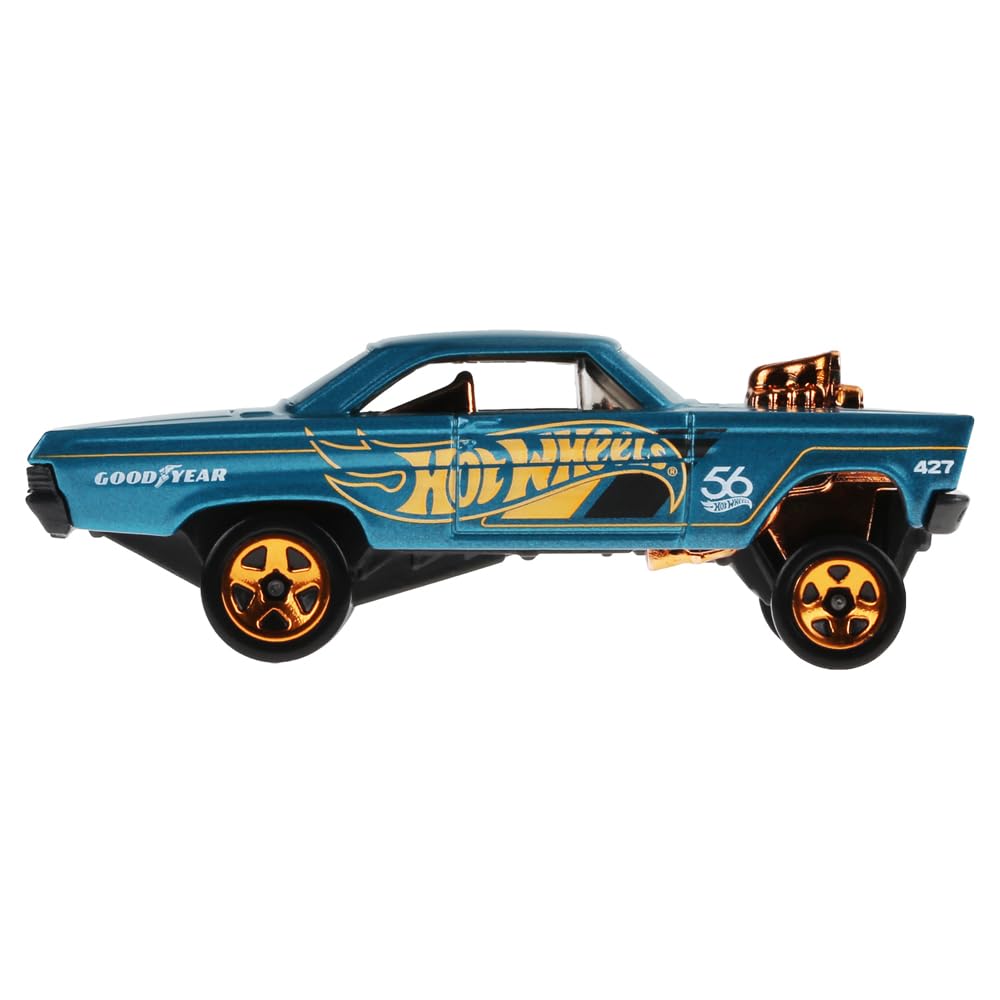 Hot Wheels Collectible Die-Cast Vehicle - '65 Mercury Comet Cyclone Car - Teal and Gold - HDH54-4/6