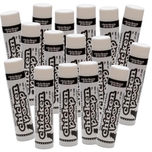 .15 oz. Chicken Poop® ORIGINAL FLAVOR Lip Junk for Dry, Chapped Lips, LIP BALM BULK PACK OF 16