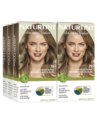Naturtint 7N Hazelnut Blonde Permanent Hair Color (Pack of 6), Ammonia Free, Vegan, Cruelty Free, up to 100% Gray Coverage, Long Lasting Results