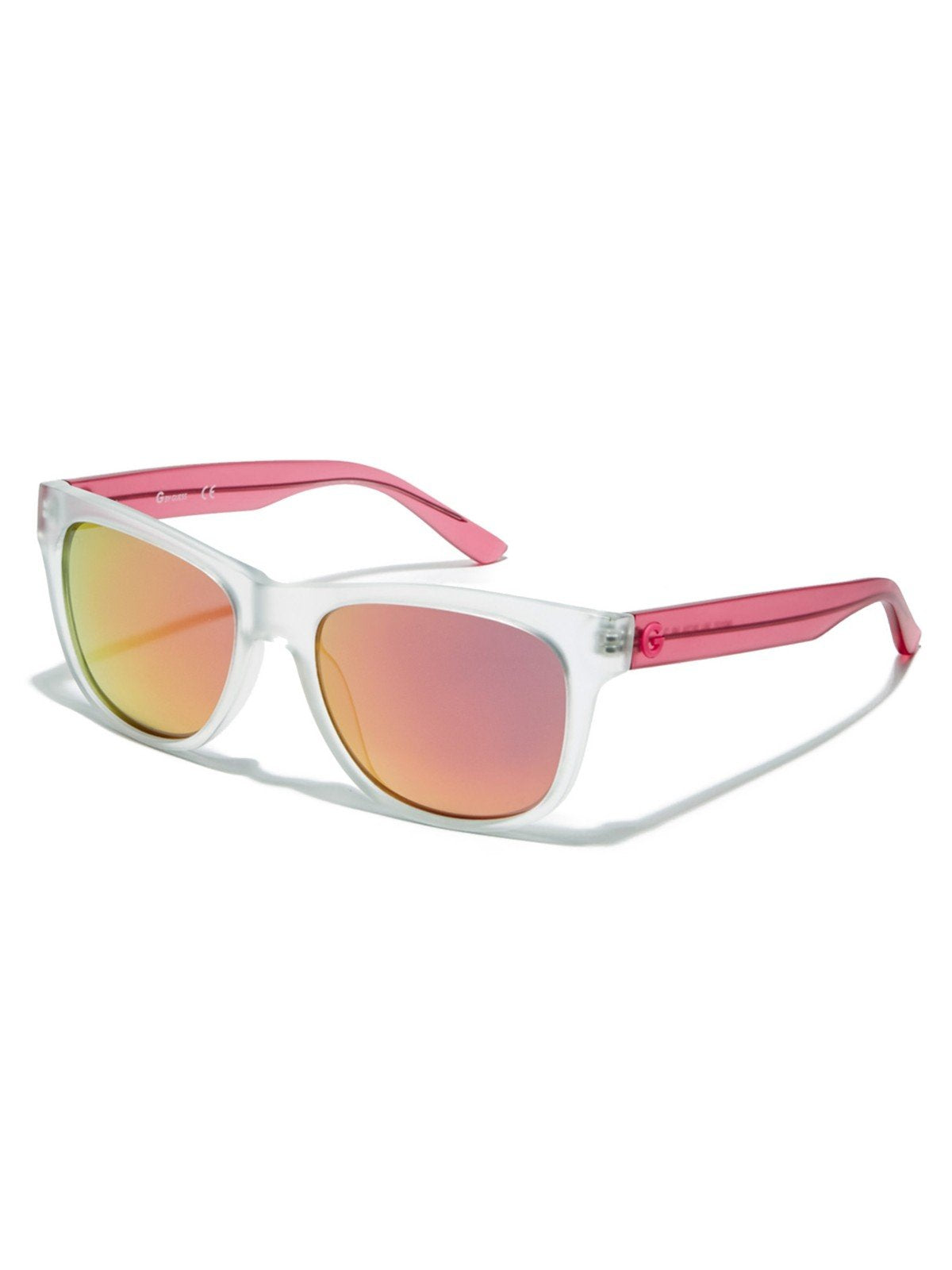 GUESS GG1127 Matte Crystal/Pink Mirror Lens One Size