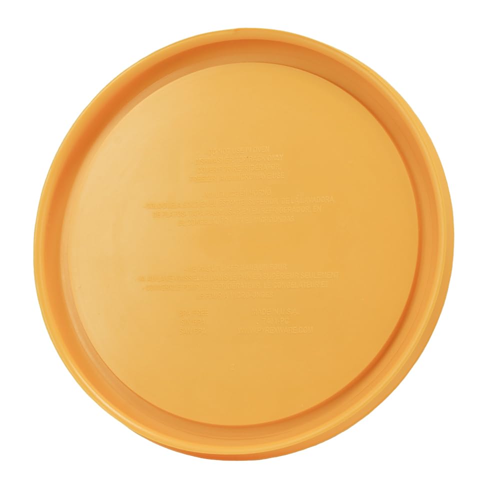 Pyrex 7401-PC 3 Cup Lemon Drop Yellow Food replacement Lid (2-Pack) - Made in the USA