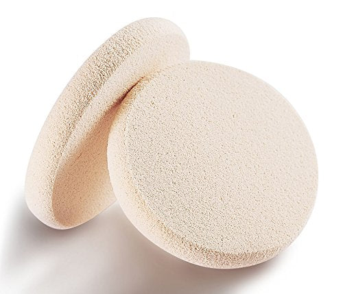 OWLFAVO 2pcs Round Makeup Sponges with 1 Travel Case, Beauty Face Primer Compact Powder Puff, Blender Sponge Replacement for Cosmetic Flawless