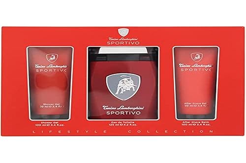 Lamborghini Sportivo by Tonino Lamborghini Gift Set - 4.2 oz Eau De Toilette Spray + 3.4 oz Shower Gel + 3.4 oz After Shave Balm