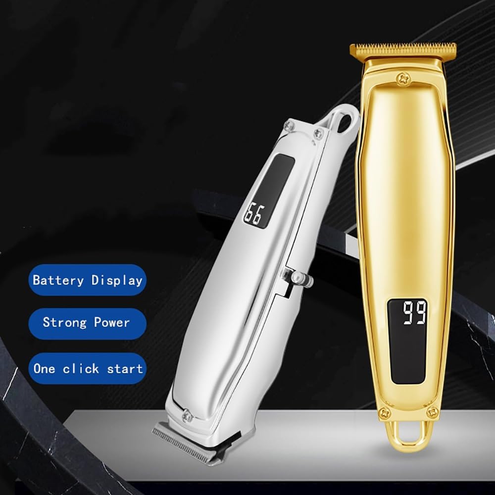 GLESVOWIO Hair Clippers for Men Hair Clipper Beard Trimmer Low Noise Strong Power Men's Barber Machine Fine Steel Cutter Head USB(Gold) Beauty and Personal Care GLESVOWIO