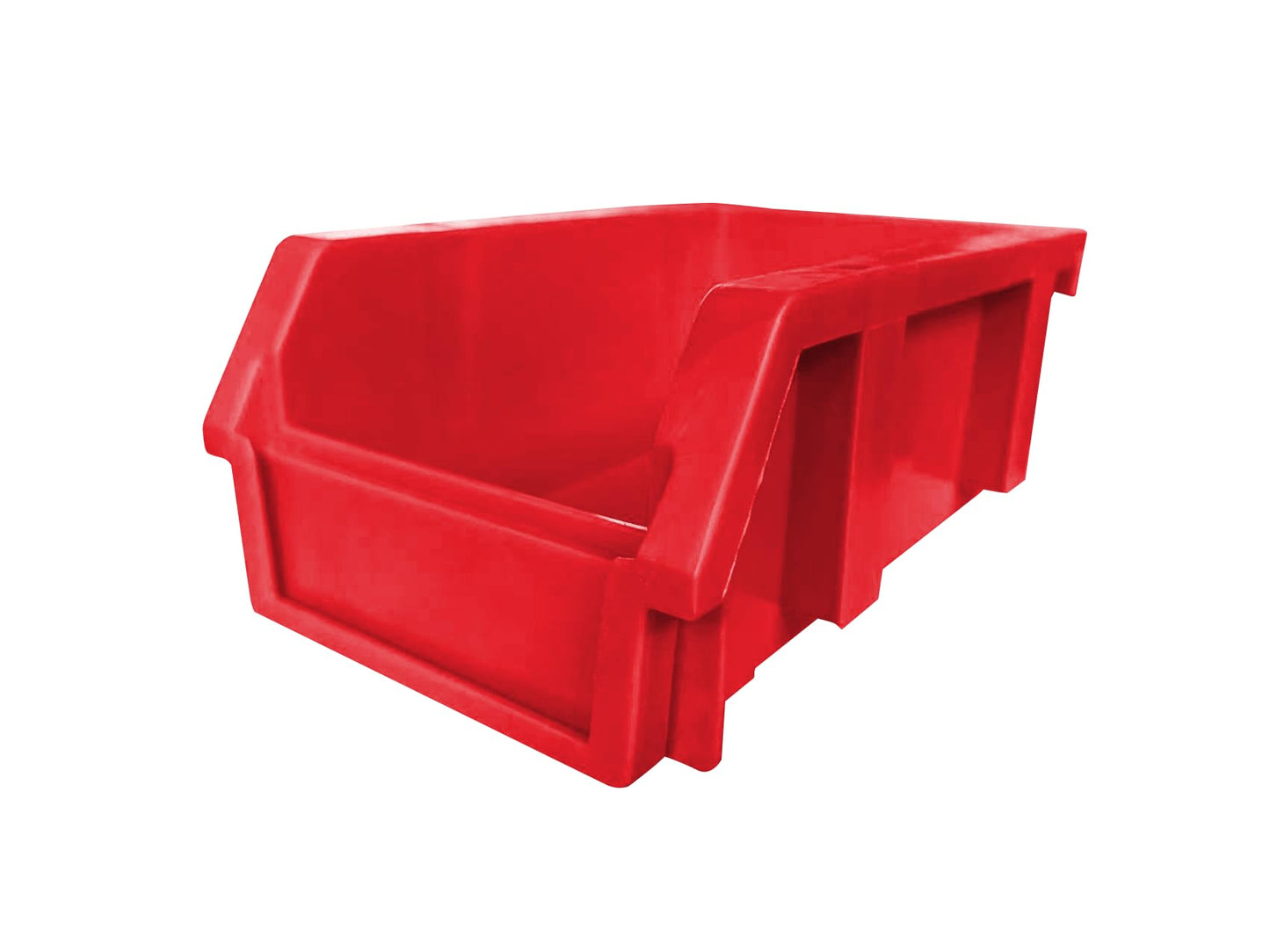 DJC Supply Red Small 3.9" X 6.3" X 2.9" Heavy duty thermoplastic storage bin organizer, Stackable, Hangable, Side-connect, Used in classrooms…