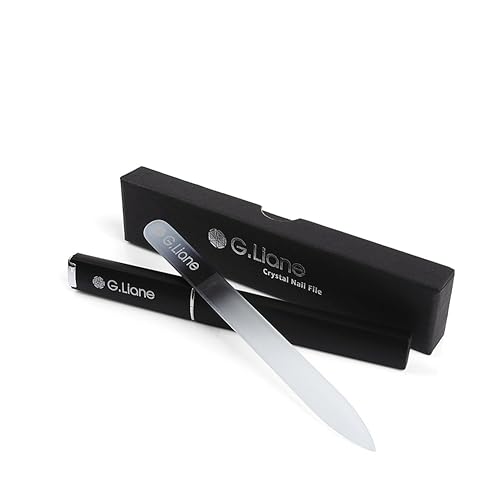G.Liane Crystal Nail File-Professional Double Sided Glass Fingernail Files with Case,Manicure for Natural Acrylic Gels Nails,Manicure Tools for Home