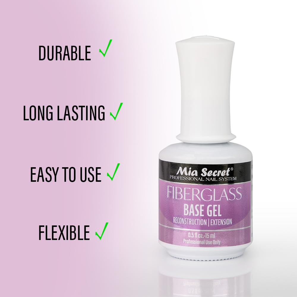 Mia Secret Fiber Glass Base Gel MADE IN USA 0.5 Fl Oz. DIY Home and Nail Salon Soak Off Gel Base Beauty & Personal Care Mia Secret