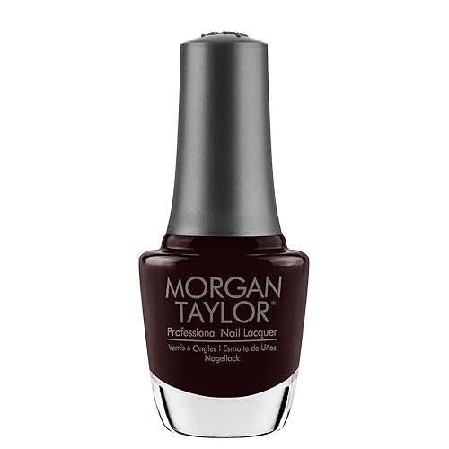 Morgan Taylor Nail Lacquer (Pumps Or Cowboy Boots?) Black Professional Lacquer, Vibrant, Chip-Resistant, Fast-Drying, Long-Lasting, High-Shine