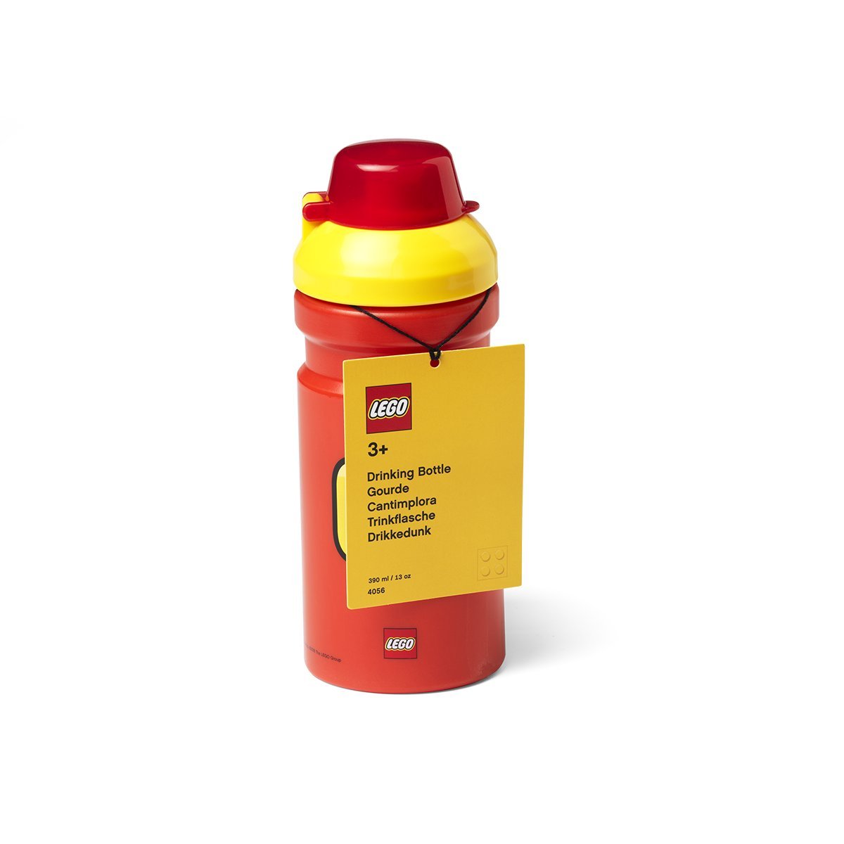Room Copenhagen LEGO Iconic Girl Drinking Bottle - 13 oz - Fun and Practical Kids’ Water Bottle with Covered Spout, Sports Water Bottle, Red
