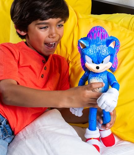 Sonic The Hedgehog 3 Ultimate Talking Sonic 12-Inch Figure, Features 30+ Iconic and Humorous Phrases and Sounds from The Movies, Light-Up Eyes