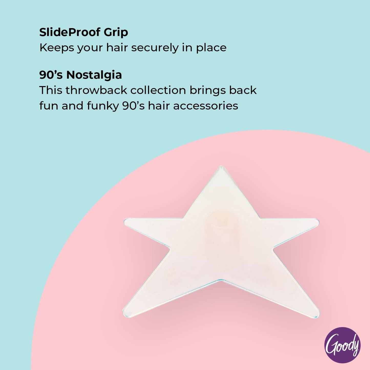 Goody Nostalgia Large Star Claw Clip, 1 Ct, Secure Grip Hair Clip for Women, Men, Boys & Girls, Comfortable & Fun Hair Styling Accessories for All