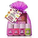 Piggy Paint | 100% Non-Toxic Girls Nail Polish | Safe, Cruelty-free, Vegan, & Low Odor for Kids | Cutie Fruity (4 Polish + Nail Art Gift Set)