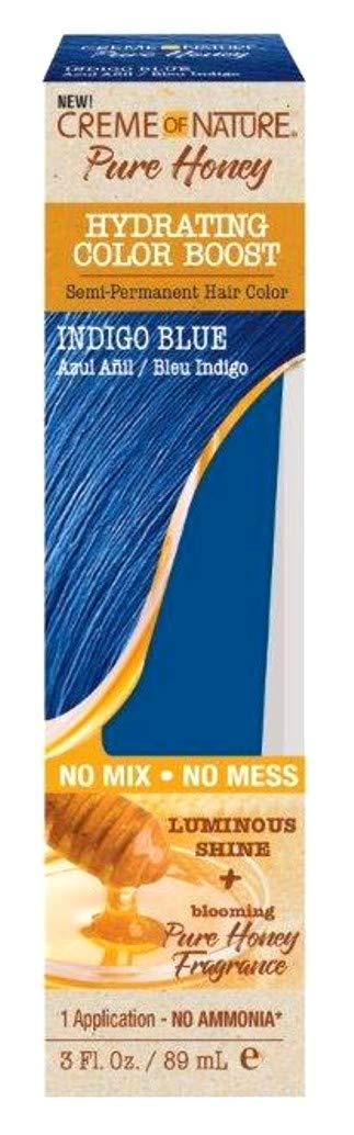 Creme of Nature Pure Honey Hydrating Color Boost, Indigo Blue, 3 Fl Oz