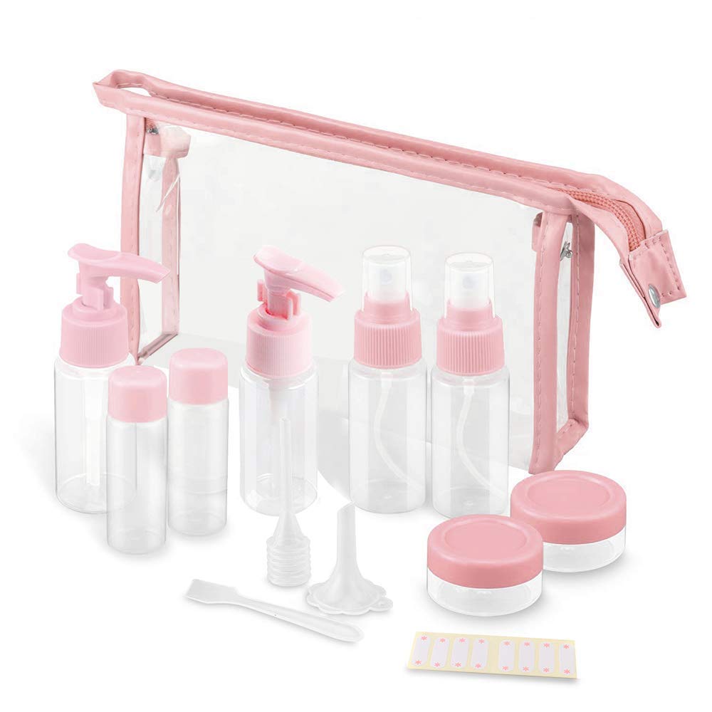 Vitog Travel Bottles Kit, TSA Approved Leak Proof Portable Toiletry Containers Set, Clear PET Flight Size Cosmetic Containers for Lotion, Shampoo