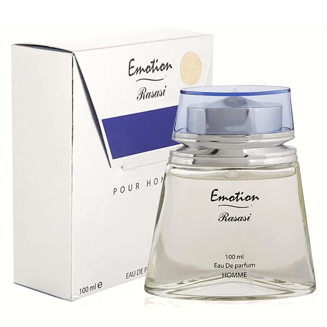 RASASI Emotion for Men EDP - Eau De Parfum 100 ML (3.4 oz) | Middle Eastern | Encaptures Fresh Notes or Bergamot & Orange Blossom in Opening, Floral