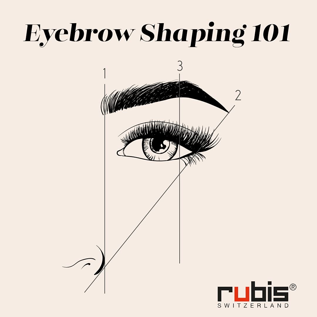 Rubis Classic Stainless Steel Slanted Tweezers for Precise Eyebrows and Hair Removal, 1K104, Made in Switzerland, Black