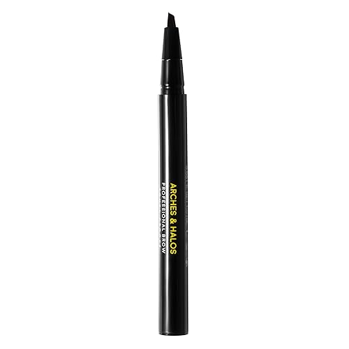Arches and Halos Angled Bristle Tip Waterproof Brow Pen - Water Based and Smudge Proof Eyebrow Pencil - Extended Wear - Espresso - 0.051 oz