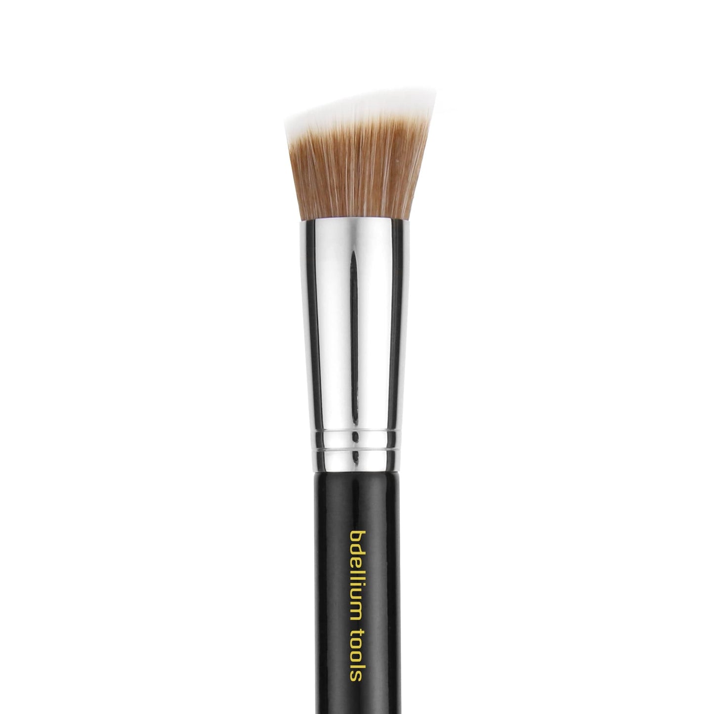 Bdellium Tools Professional Makeup Brush - Maestro Series 954 Duet Fiber Slanted Kabuki - With Soft Synthetic Fibers, For Stippling, Buffing, Blending