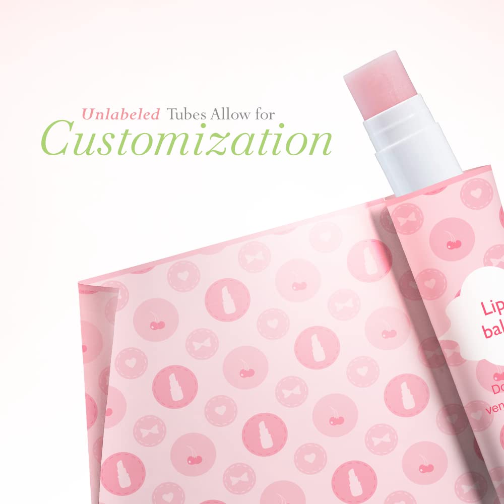 Lip Balm Bulk Unlabeled - Made in USA Bulk Chapstick - Natural Ingredients Vitamin E Shea Butter - Custom Chapstick Bulk For Party & Wedding Favors