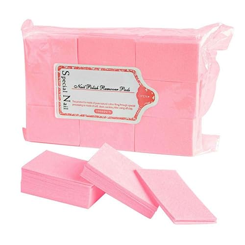 Aysekone 600 Pieces Pink Lint Free Nail Wipes Gel Polish Remover Cotton Pads for Manicure and Nail Art