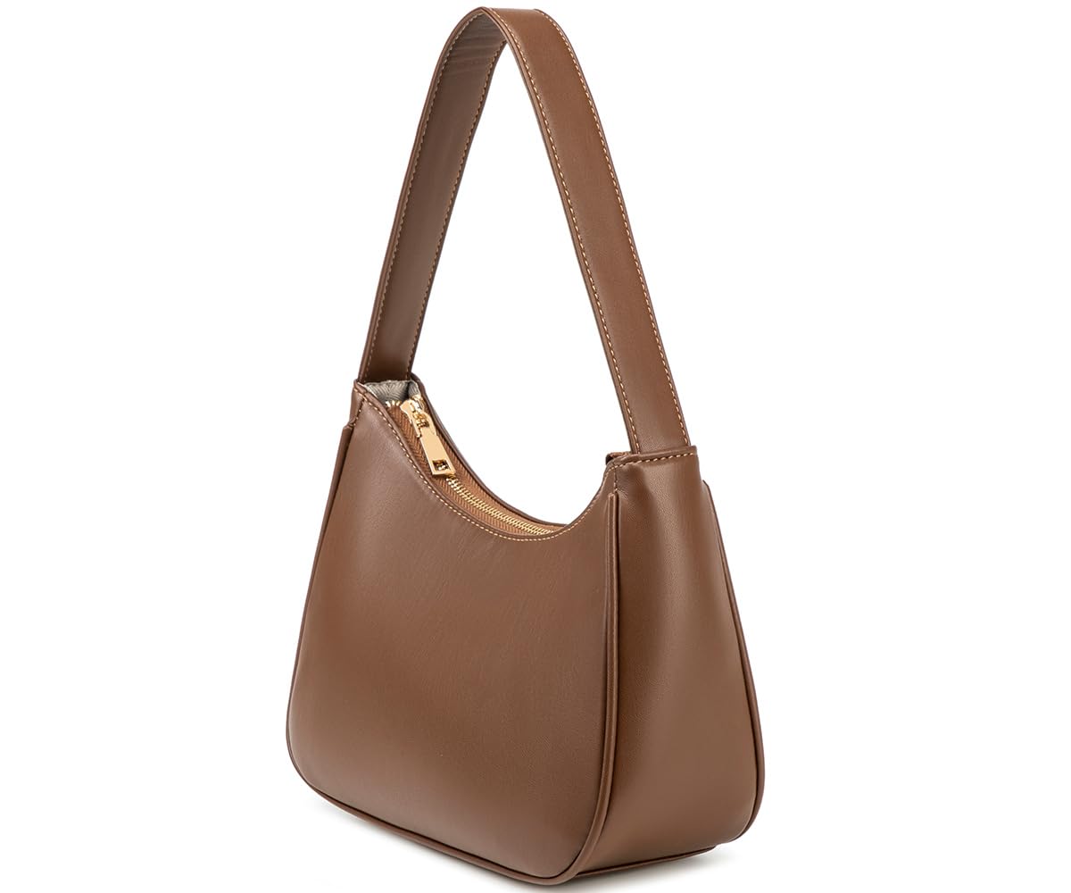CYHTWSDJ Shoulder Bags for Women, Cute Hobo Tote Handbag Mini Clutch Purse with Zipper Closure (Chocolate)