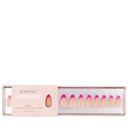 Kiara Sky Press On Nails | XPRESS PRO 100% Acrylic Nails | 30-Piece Kit Includes Nail Glue, Cuticle Pusher, File & Prep Pad | Almond Medium - Hotlanta Beauty & Personal Care KIARA SKY