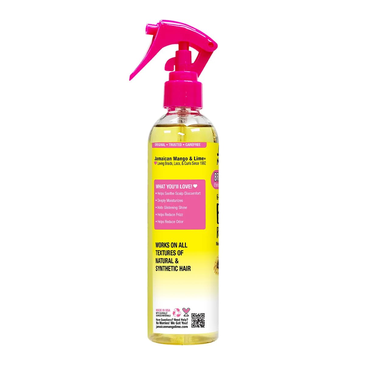 Jamaican Mango & Lime Braids Your Way 6-in-1 Braid Refresher Spray - Scalp Mist for Braids, Locs & Twists - Anti-Itch, Odor Eliminator & Shine Spray