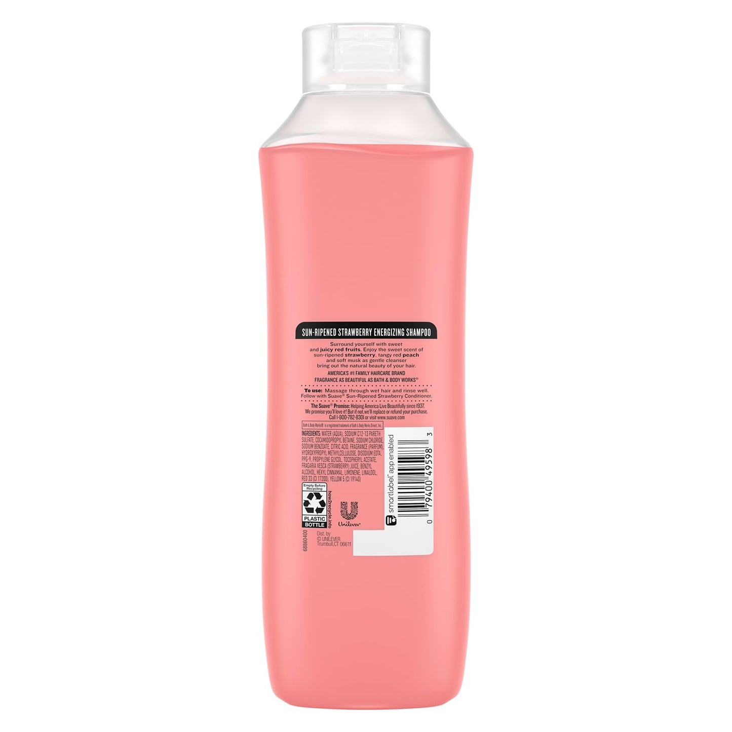 Suave Shampoo, Sun-Ripened Strawberry Family-Size 2-Pack - Energizing Shampoo with Strawberry Extract & Vitamin E, 22.5 Oz Ea