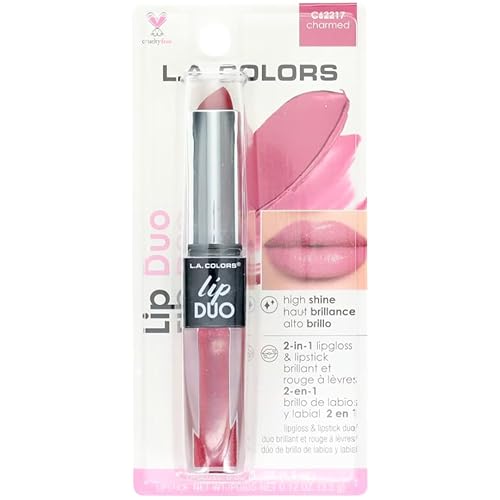 L.A. COLORS Lipgloss & Lipstick Duo, C62217 Charmed, 0.12 Oz