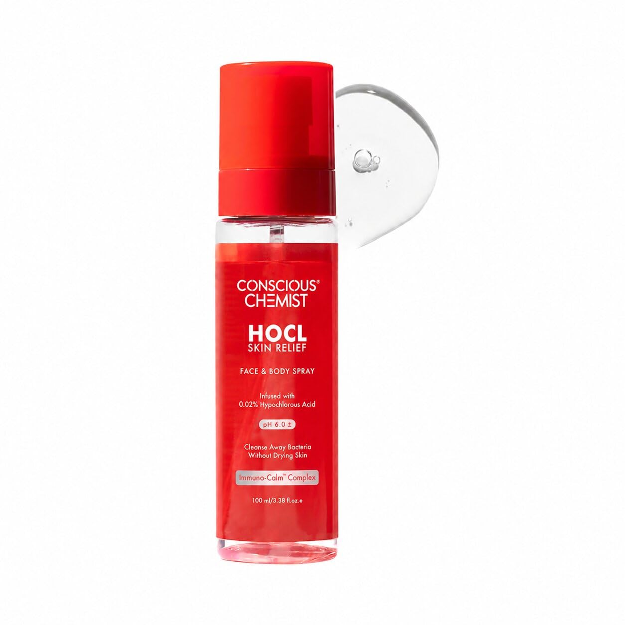 Conscious Chemist HOCL Skin Relief Face & Body Spray Soothing & Repairing Toner Hypochlorous Acid Mist for Quick Relief from Body Odour,Acne, Redness