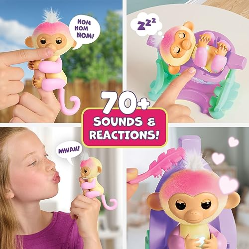Fingerlings 2023 Interactive Baby Monkey Nursery Playset – Jas with 2-in-1 Cradle and High Chair, and 6 Accessories (Ages 5+)