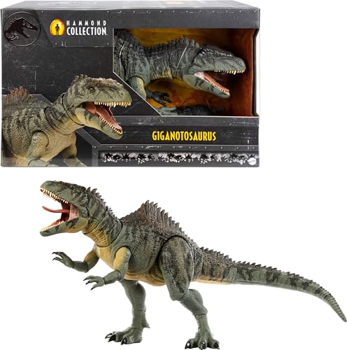 Mattel Jurassic World Dominion Hammond Collection Giganotosaurus Dinosaur Figure, 21 Articulations, Glass Eyes, Wired Tail & Posable Tongue
