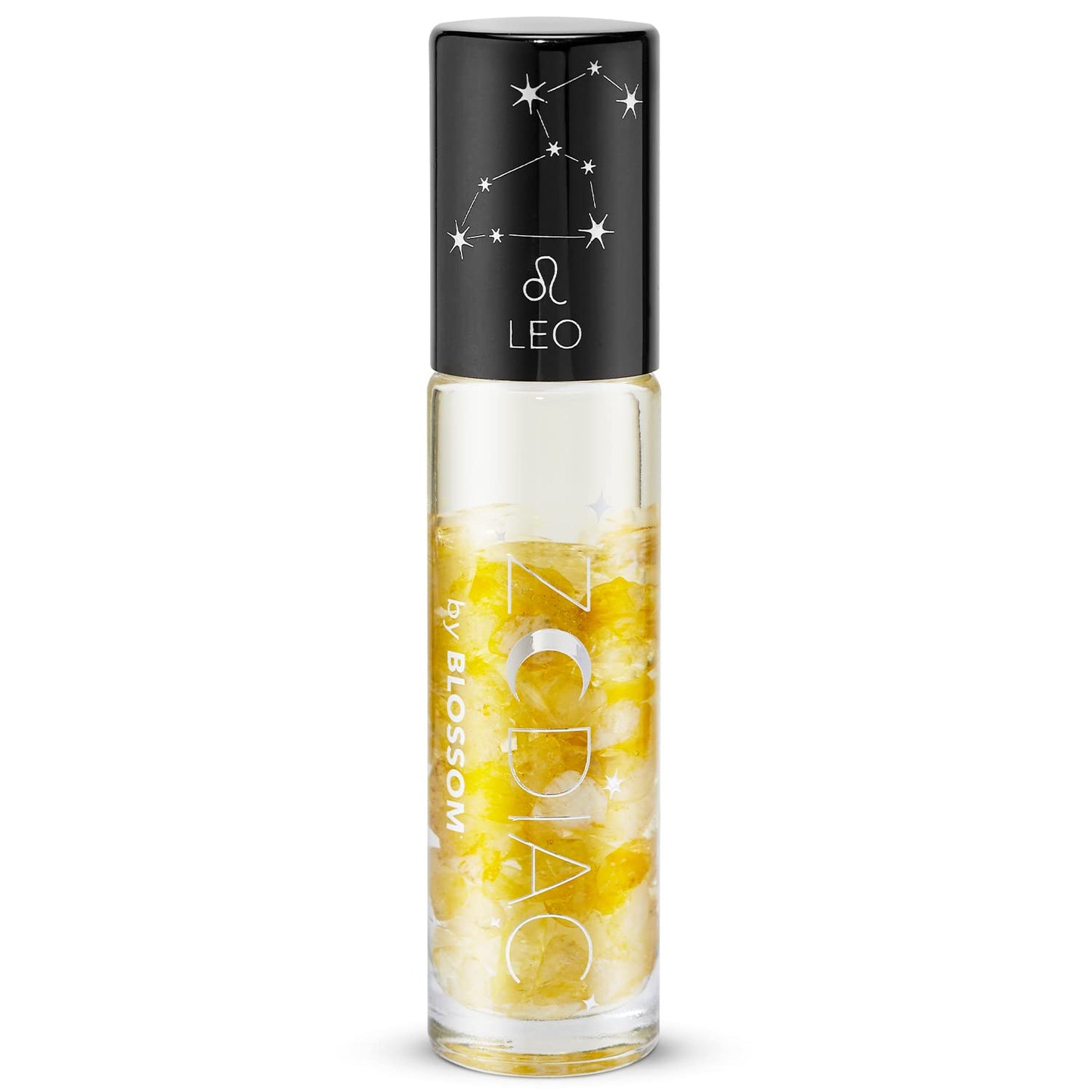 Blossom Lip Gloss Zodiac Sign Vanilla Scented Roll-On Lip Gloss, Moisturizing + Hydrating with Zodiac Crystals, Made in USA, 0.20oz, Leo