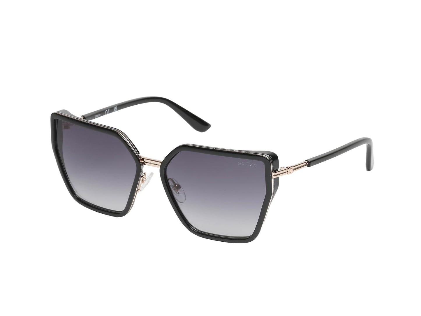 GUESS Women's Sunglasses, Shiny Black/Gradient Smoke