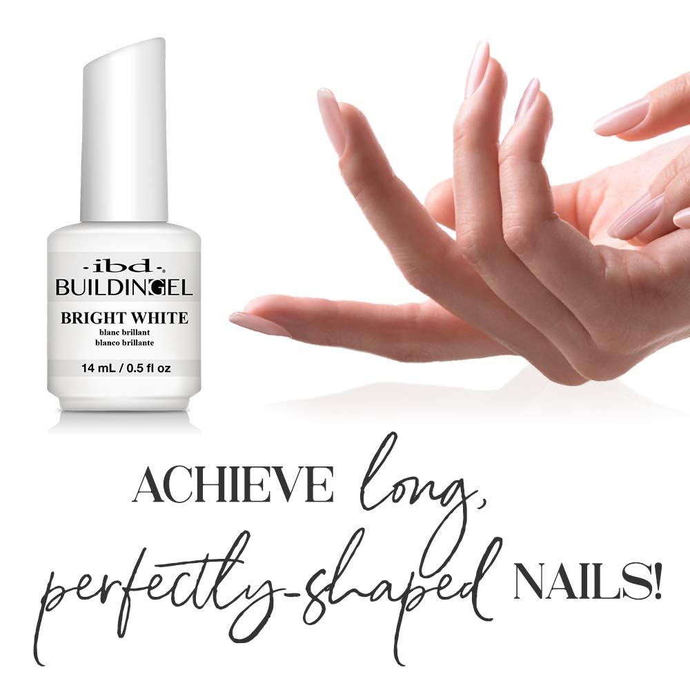 IBD Builder Gel for Nails, Round - Bright White, UV/LED Gels Hard Nail Extensions & Sculpting Strong Long-Lasting Enhancement, Made in USA, 0.5 oz, 1 Beauty & Personal Care IBD