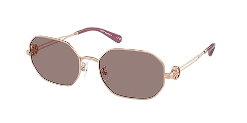Tory Burch Sunglasses TY 6113 33587N Light Rose Gold/Brown Purple Mirror Polya
