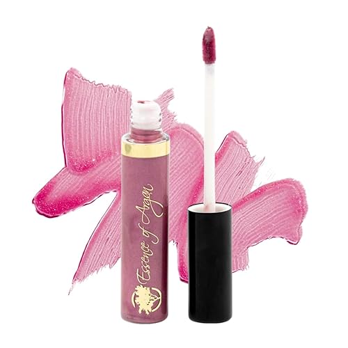 Essence Of Argan Pink Lip Gloss with Moroccan Argan Oil - Matte Finish Plumping Lip Gloss for Dry & Cracked Lips - Hydrating Moisturizer for Chapped