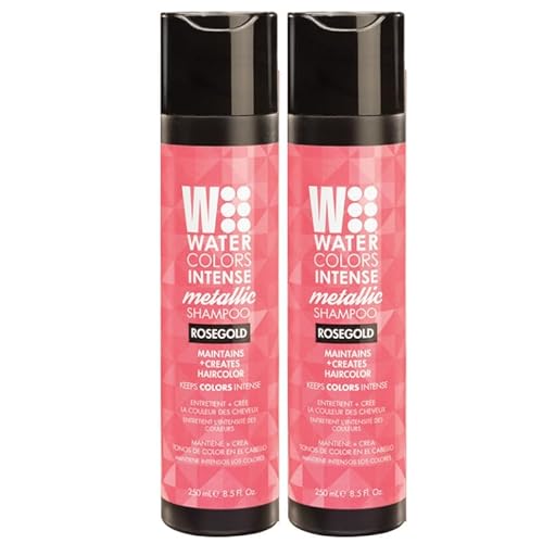 Watercolors INTENSE METALLIC Semi Permanet Color Depositing Shampoo-Sulfate & Paraben Free to Maintain & Enhance Hair Color 8 fl oz - ROSE GOLD (2