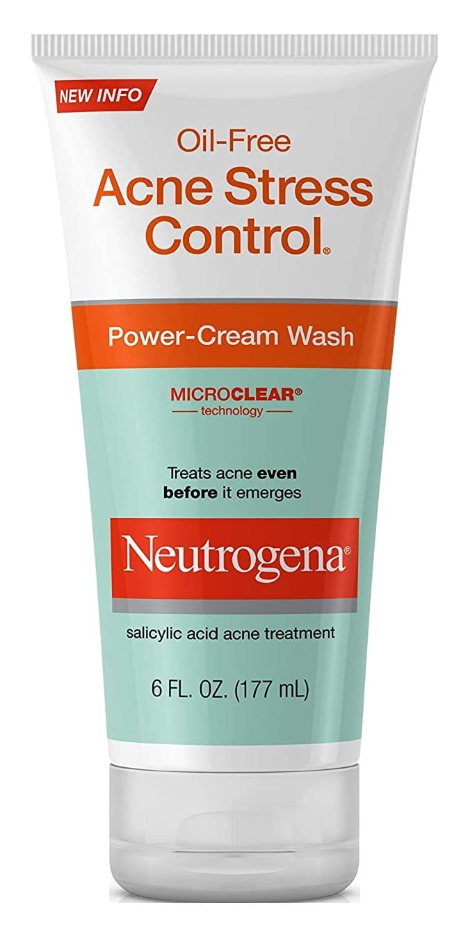 Neutrogena Acne Stress Control Power-Cream Wash 6 Ounce Tube (177ml) (Pack of 3)