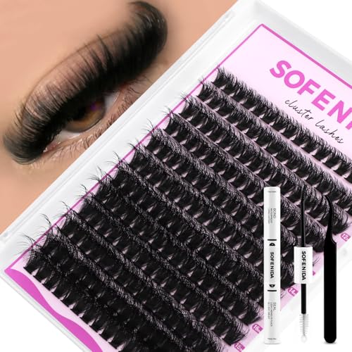 SOFENIDA Lash Clusters Kit 80D Lash Clusters Kit 10-18mm Volume Eyelash Clusters D Curly Cluster Eyelash Extensions 3D Wispy Lashes Cluster DIY Lash Beauty and Personal Care SOFENIDA Default Title