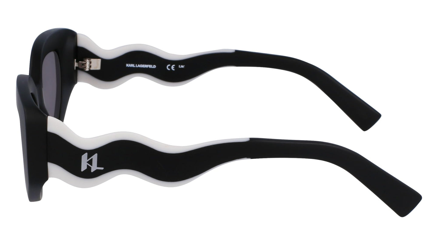 KARL LAGERFELD Women's Sunglasses KL6144S - Matte Black with Solid Smoke Lens