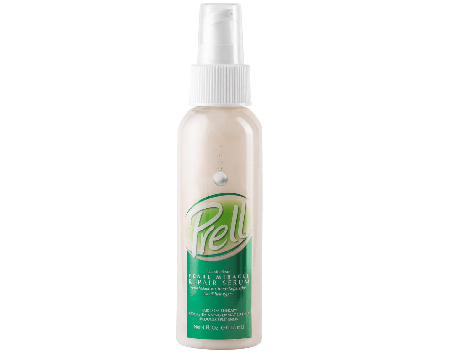 Prell Pearl Miracle Repair Serum - Intensive Hair Repair Serum Reduces Split Ends & Strengthens Weak Thinning Hair | 4 fl oz