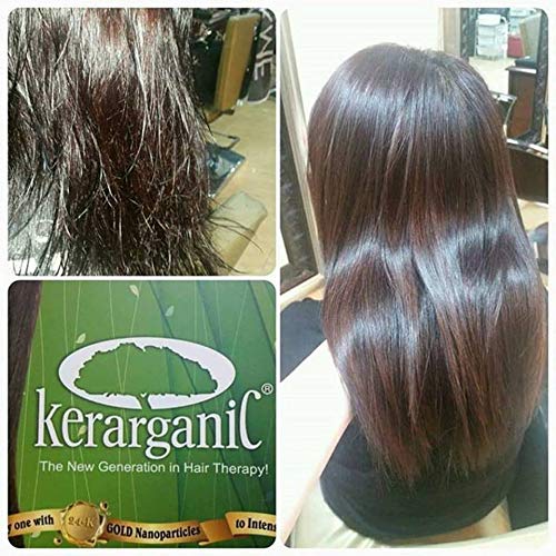 Formaldehyde-Free Organic Keratin Treatment Set (2 oz/60 ml) by Kerarganic - Natural Ingredients that Eliminates Frizz, Reduces Volume, Repairs
