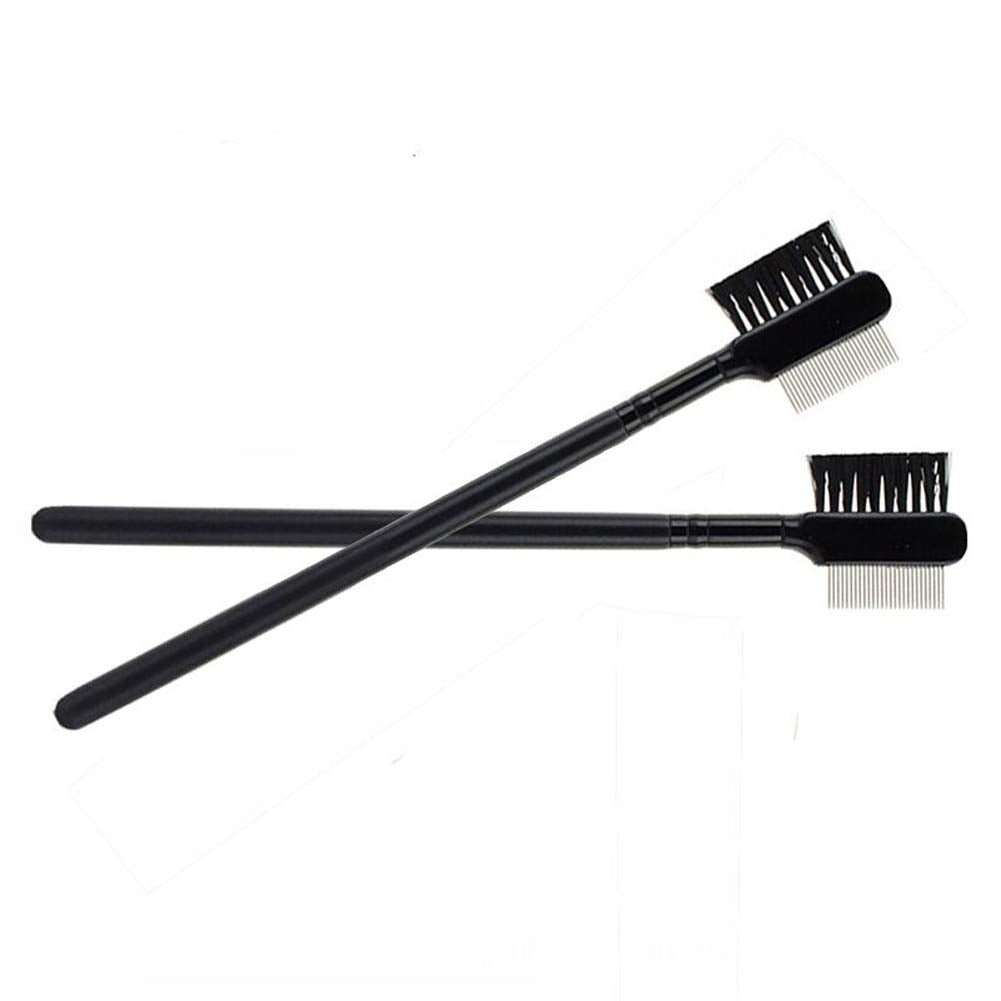 2Pcs Eyebrow Brush with Metal Teeth Eyelash Comb Separator Brow & Lash Shaper Makeup Grooming Tool for Eyelashes Extension and Eyebrow Shaper Supplies