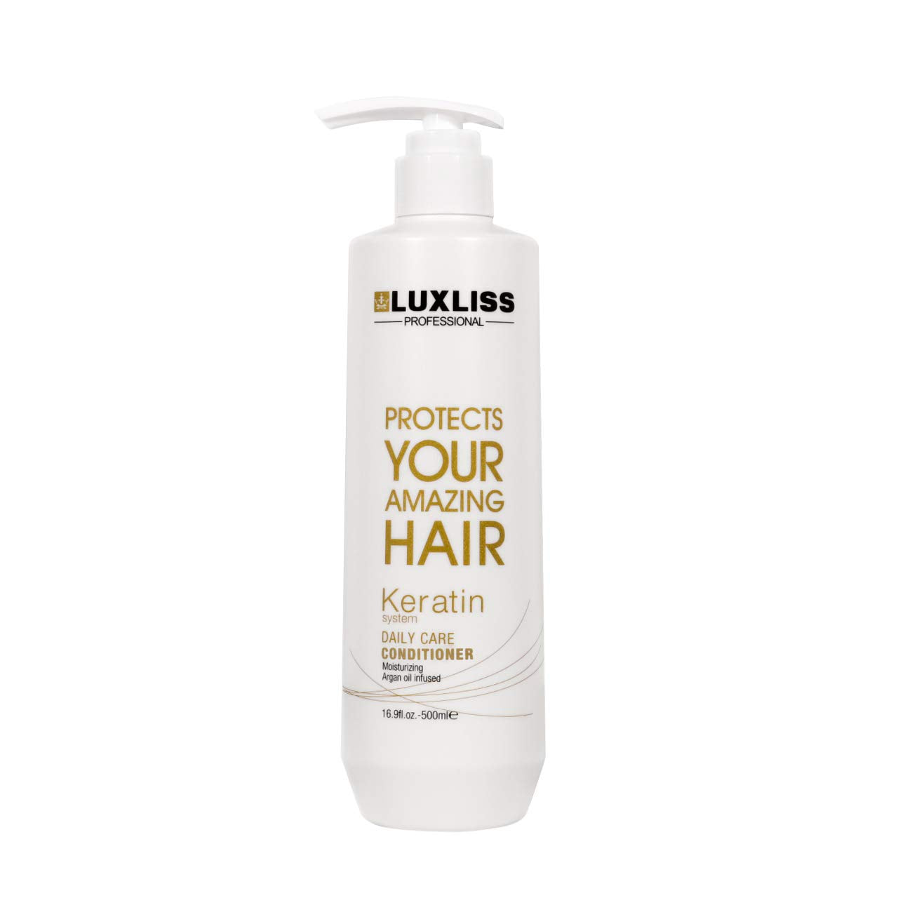 Luxliss Keratin Daily Care Shampoo and Conditioner Set, 2 Pack (16 Fl Oz each), Moisturizing, Anti-frizz, Repairing, for Chemically Treated Hair